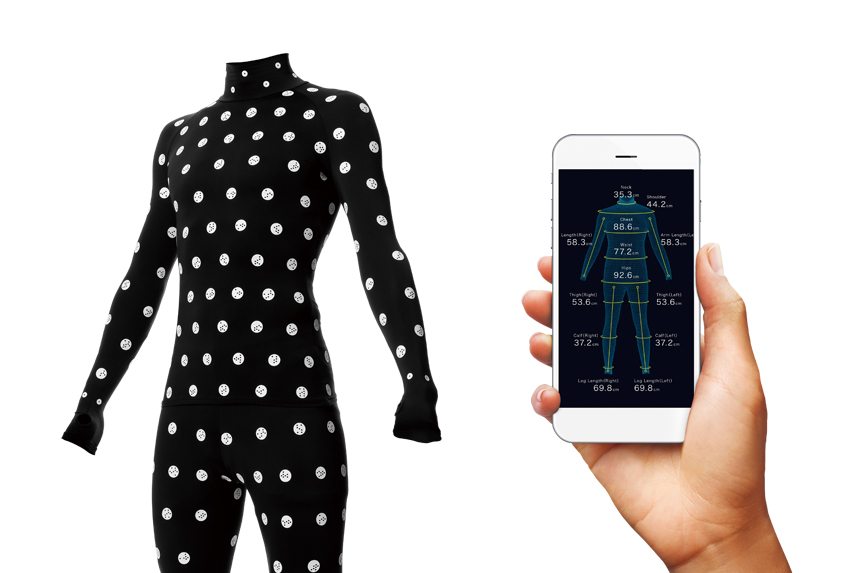 ZOZOSUIT with mobile body scanning app